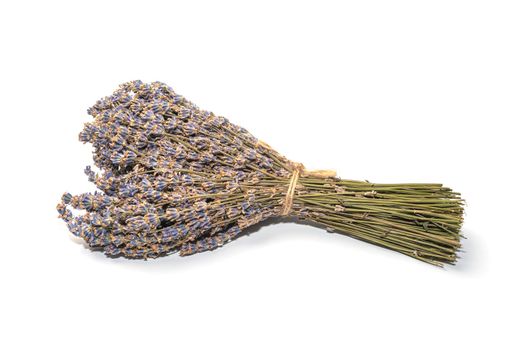 a bouquet of lavender flowers on a white background. High quality photo