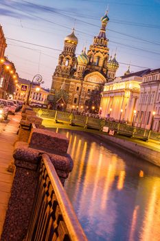 Church of the Resurrection of Christ (Savior on Spilled Blood), Saint Petersburg, Russia at night