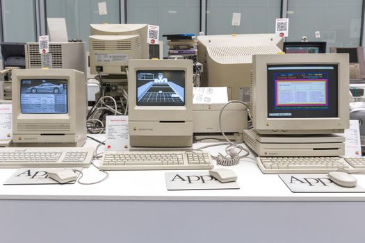 MOSCOW, RUSSIA - JUNE 11, 2018: Old original Apple Mac computer in Apple museum in Moscow Russia