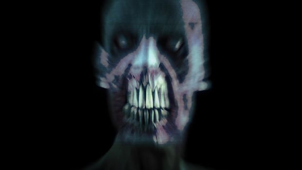 3d illustration - Horror Zombie With scary Effects