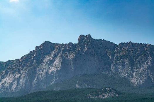 rocky mountains aerial view. mount Ai-Petri. High quality photo