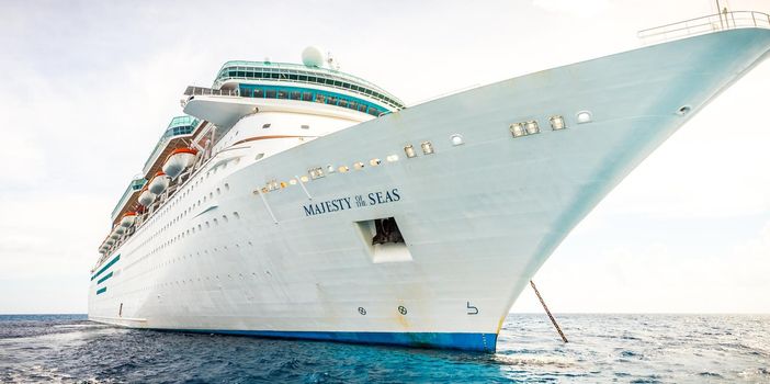 NASSAU, BAHAMAS - SEPTEMBER, 06, 2014: Royal Caribbean's ship, Majesty of the Seas, sails in the Port of the Bahamas on September 06, 2014