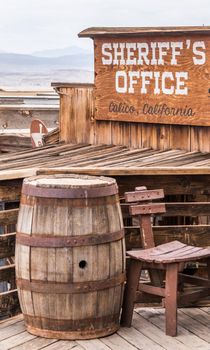 MAY 23. 2015- Sheriff `s office in Calico, CA, USA: Calico is a ghost town in San Bernardino County, California, United States. Was founded in 1881 as a silver mining town. Now it is a county park.