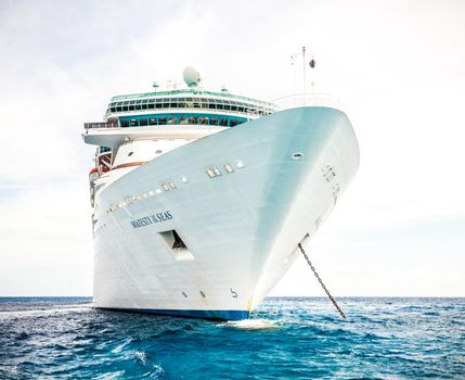 NASSAU, BAHAMAS - SEPTEMBER, 06, 2014: Royal Caribbean's ship, Majesty of the Seas, sails in the Port of the Bahamas on September 06, 2014