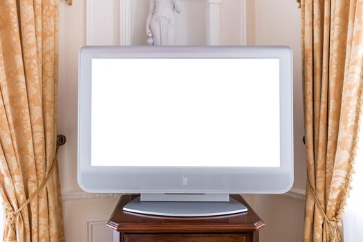 Big television in a retro styled room