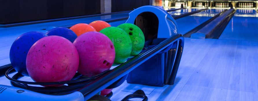 Close up of bowling balls
