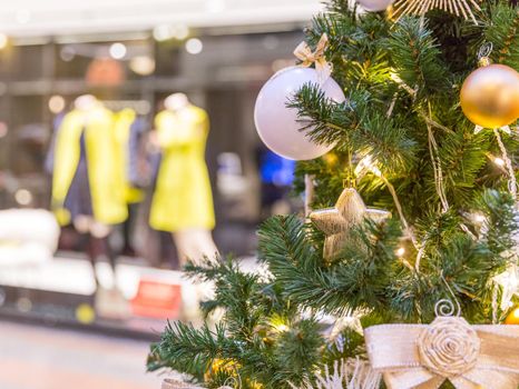 Christmas tree decoration in shopping mall