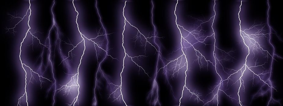Tunder lightning bolts isolated on black background