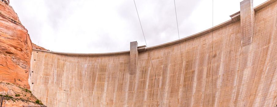 Glen Canyon Dam on Colorado river and Lake Powell near Page, Arizona, USA