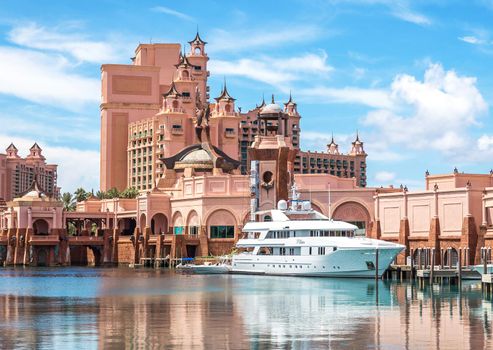 NASSAU, BAHAMAS - SEPTEMBER 7, 2014: The Atlantis Paradise Island resort, located in the Bahamas on September 7, 2014