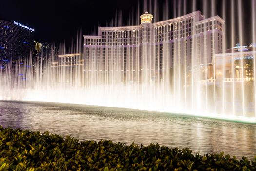 LAS VEGAS, NEVADA - MAY 29: Bellagio hotel on May 29, 2015 in Las Vegas, Nevada,USA. Bellagio is a luxurious hotel famous with its fountains