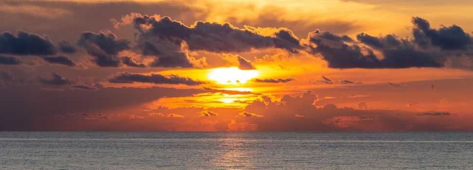 Beautiful cloudscape landscape sunset from the beach