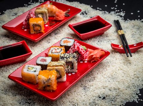 Japanese food - sushi and rolls