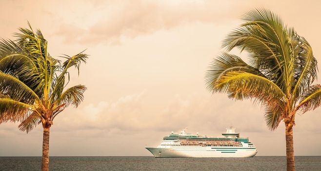 NASSAU, BAHAMAS - SEPTEMBER, 06, 2014: Royal Caribbean's ship, Majesty of the Seas, sails in the Port of the Bahamas on September 06, 2014