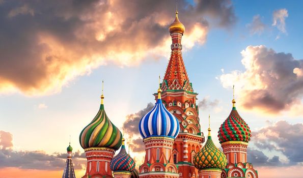 St. Basil cathedral on Red Square in Moscow, Russia