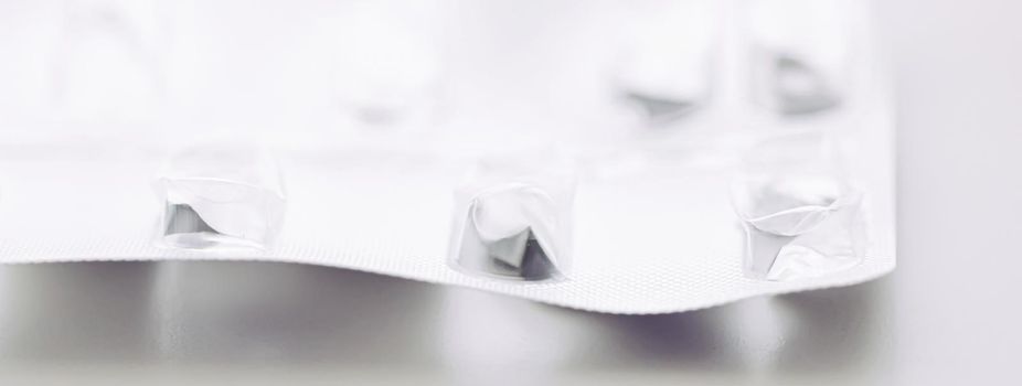 Empty pills packaging, healthcare and medicine concept