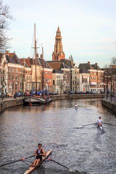 GRONINGEN, NETHERLANDS - MARCH 20: Streets of the town, on March 20, 2014 in Groningen