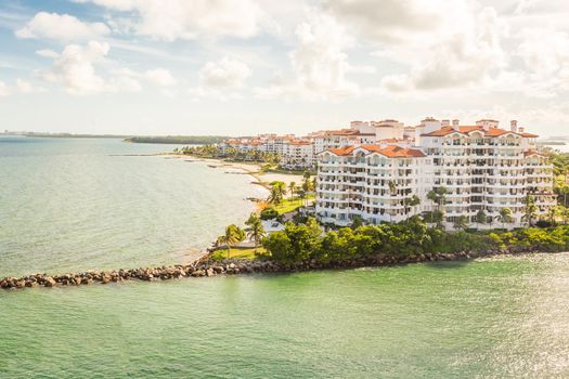 MIAMI, USA - SEPTEMBER 06, 2014: Apartments in Fisher Island on September 06, 2014 in Miami.