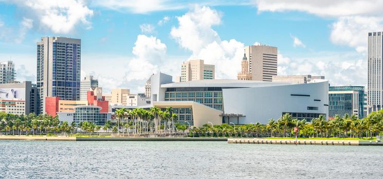 Miami, USA - September 11, 2019: American Airlines arena in downtown Miami, Florida USA