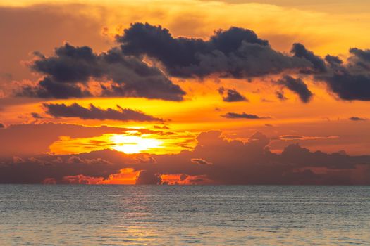 Beautiful cloudscape landscape sunset from the beach