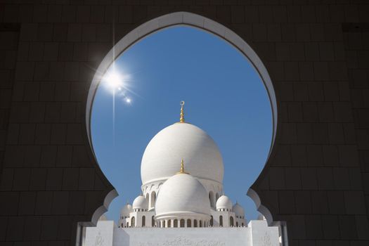 Sheikh Zayed Grand Mosque in Abu Dhabi, the capital city of United Arab Emirates