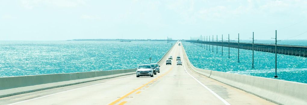 Road to Key West over Caribbean Blue Water