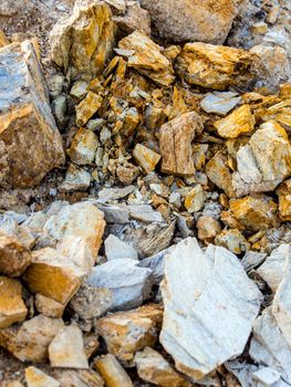 Texture of stone and soil on rocky mountain soil