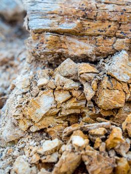 Texture of stone and soil on rocky mountain soil