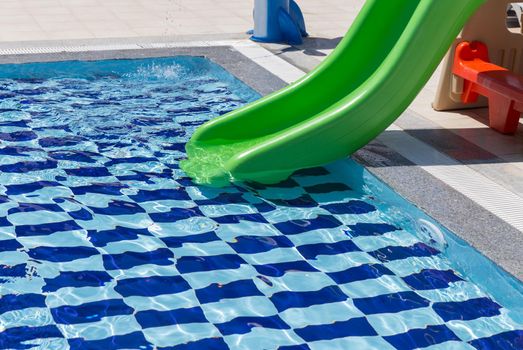 Swimming pool with slides for little kids