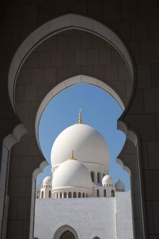 Sheikh Zayed Grand Mosque in Abu Dhabi, the capital city of United Arab Emirates