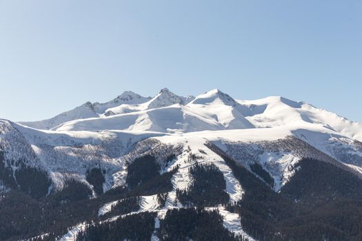 Skiing high up in the mountains