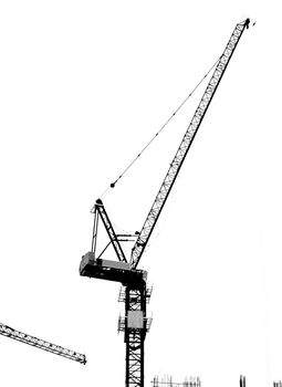 The tower crane working in construction site