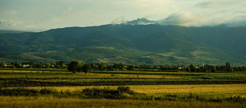 Rural landscape in Central part of Georgia, summer time