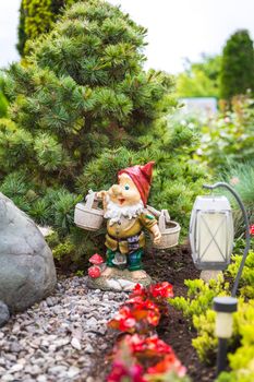 garden gnome in home garden decoration