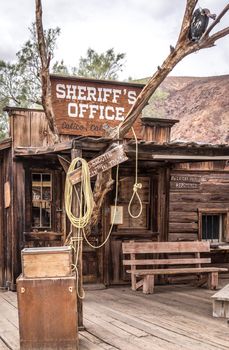 MAY 23. 2015- Sheriff `s office in Calico, CA, USA: Calico is a ghost town in San Bernardino County, California, United States. Was founded in 1881 as a silver mining town. Now it is a county park.
