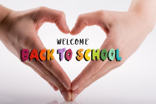 Back to school wording as education, teaching and learning concept