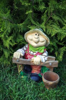 Garden decoration statue, small ceramic figure