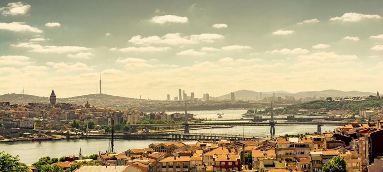 Galata tower, Galata bridge, Golden Horn bridge and Ataturk Bridge view