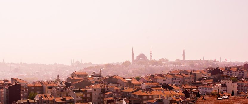 stanbul city skyline. Travel Turkey background. Urban panoramic view