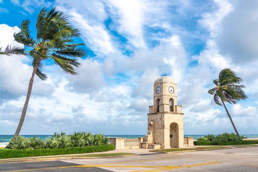 Palm Beach the Worth Avenue clock tower Florida USA