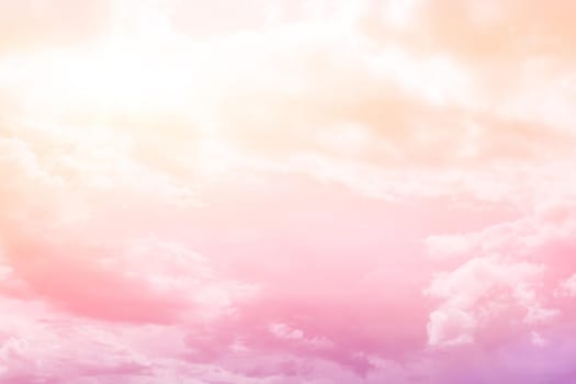 Copy space minimal concept of summer pastel sky and white cloud abstract blank background.
