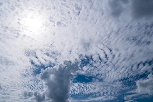 Copy space minimal concept of summer blue sky and white cloud abstract blank background.