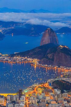 Rio De Janeiro city at twilight in Brazil

