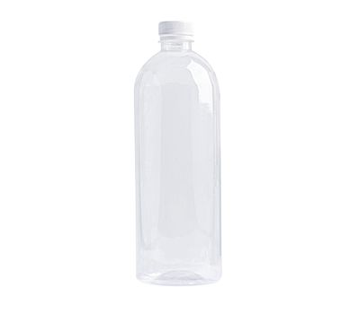 Plastic water bottle isolated on white background with clipping path.