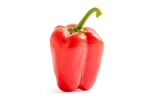 Red sweet pepper isolated on white background with clipping path.