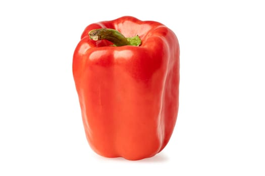 Red sweet pepper isolated on white background with clipping path.