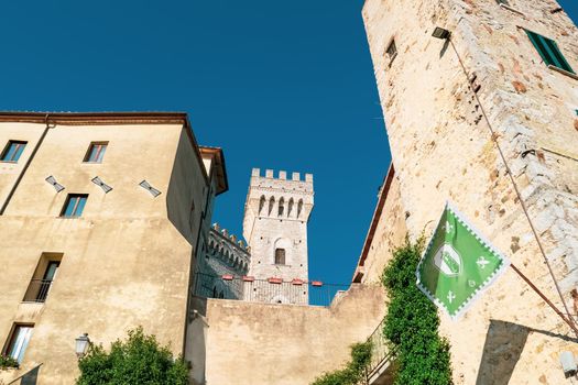 View of the famous Castle of San Casciano dei Bagni, Siena, Tuscany, Italy.