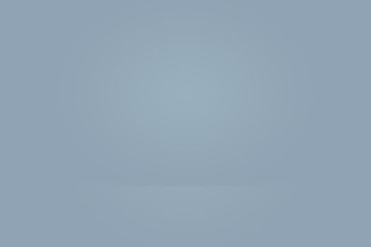 Abstract studio background texture of light blue and gray gradient wall, flat floor. for product