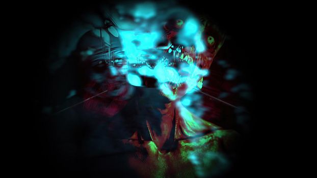 3d illustration - Horror Zombie With scary Effects