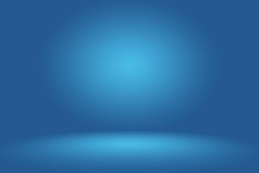 Gradient Blue abstract background. Smooth Dark blue with Black vignette Studio